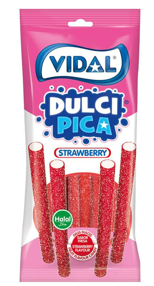 Vidal Saure Regenbogen Stifte 90g - Halal – Bunte Fruchtgummi-Stangen