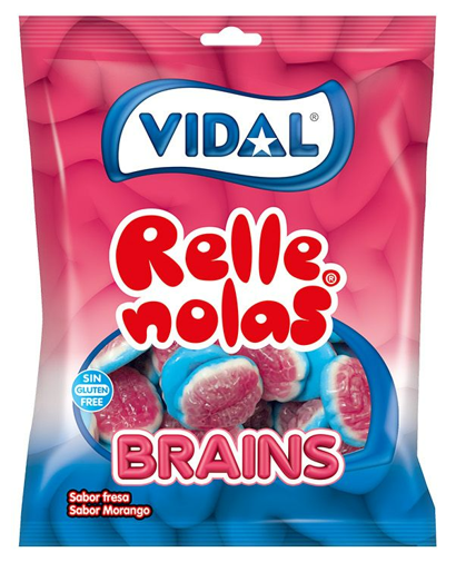 Vidal Brains 90g – Halal - Fruchtgummi-Gehirne mit Füllung