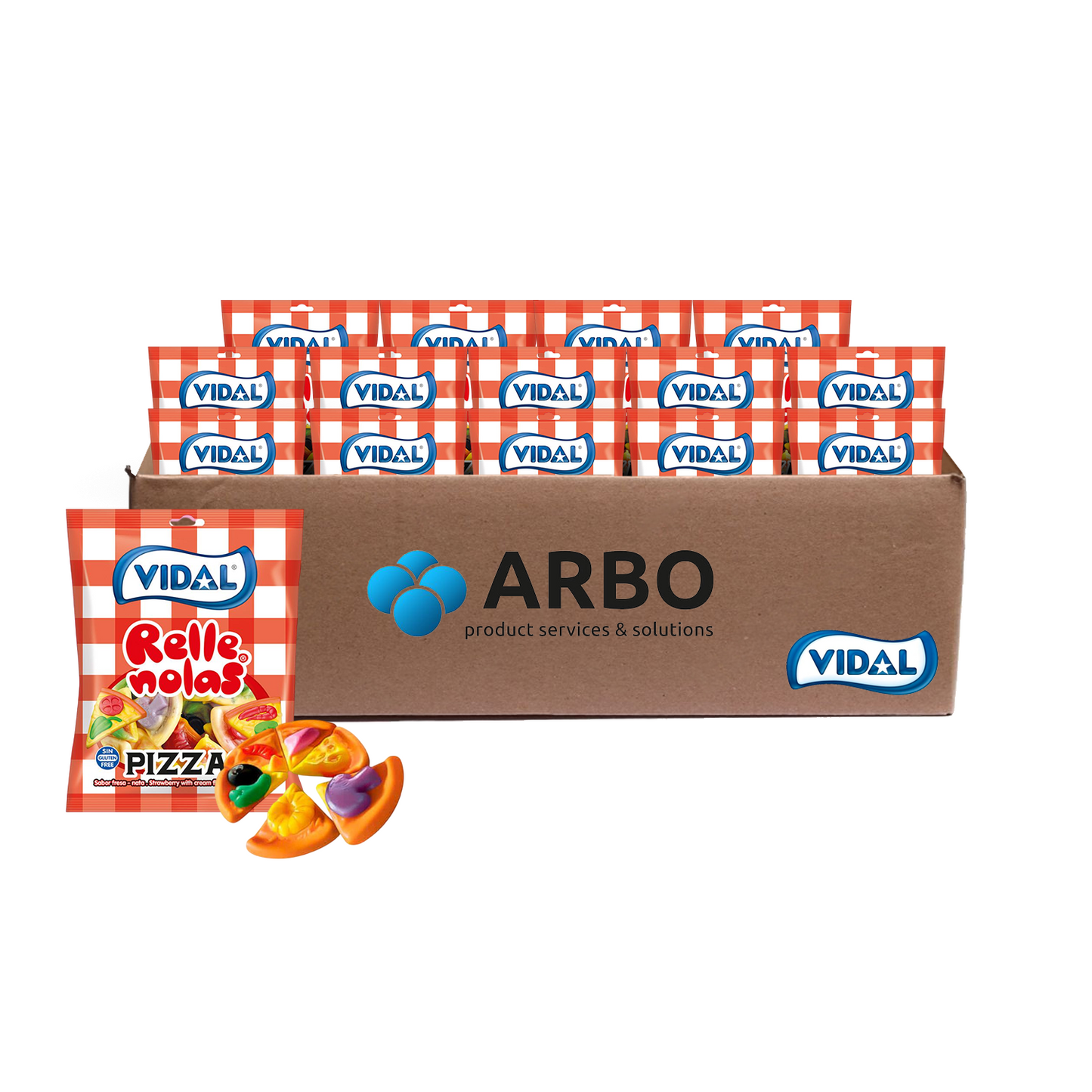 Vidal Jelly Filled Pizzas 90g – Halal - Mini Fruchtgummi-Pizzen mit Füllung