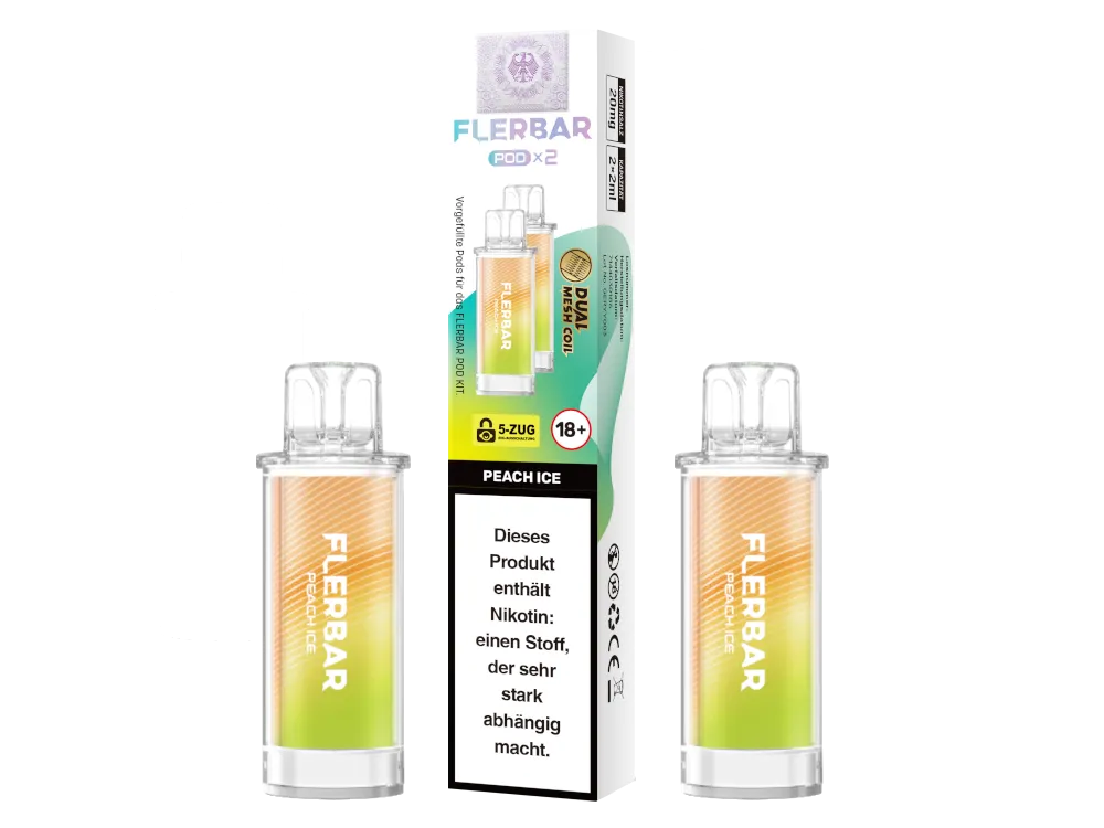 FLERBAR PODS - Peach Ice 2 x 10er Pack