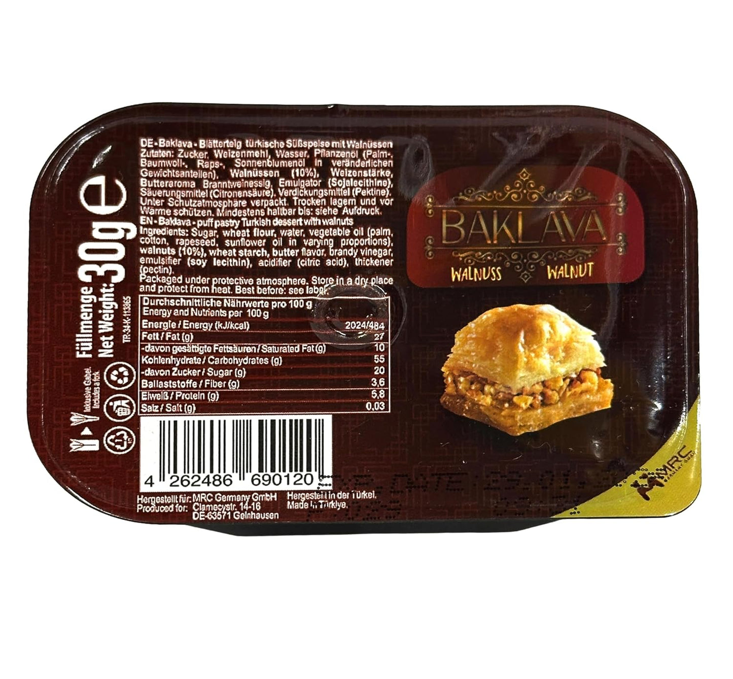 Baklava - Walnuss - Einzelverpackt 30g