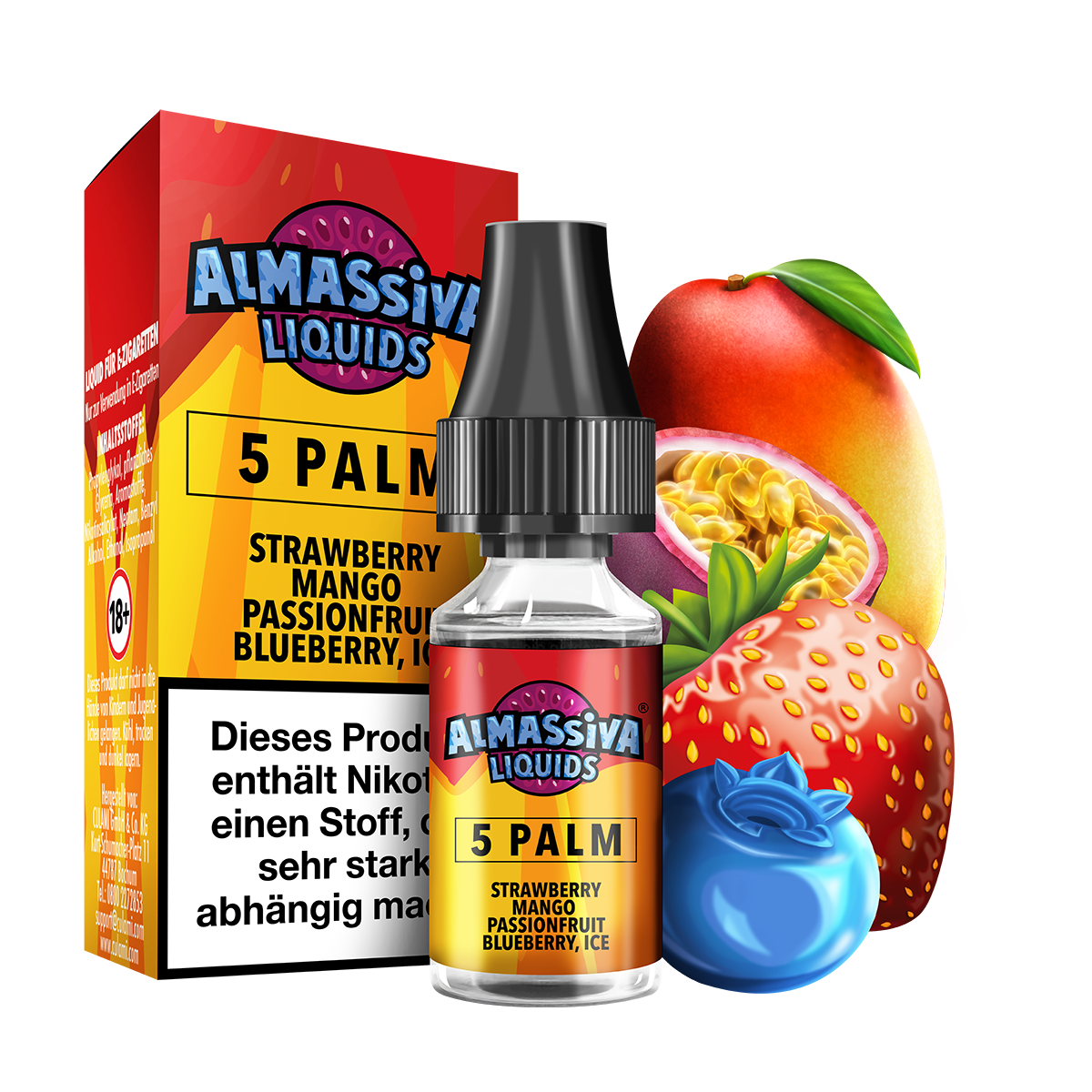 AL MASSIVA Liquid 5 Palm - Strawberry Mango Passionfruit Blueberry Ice - 10mg / ml
