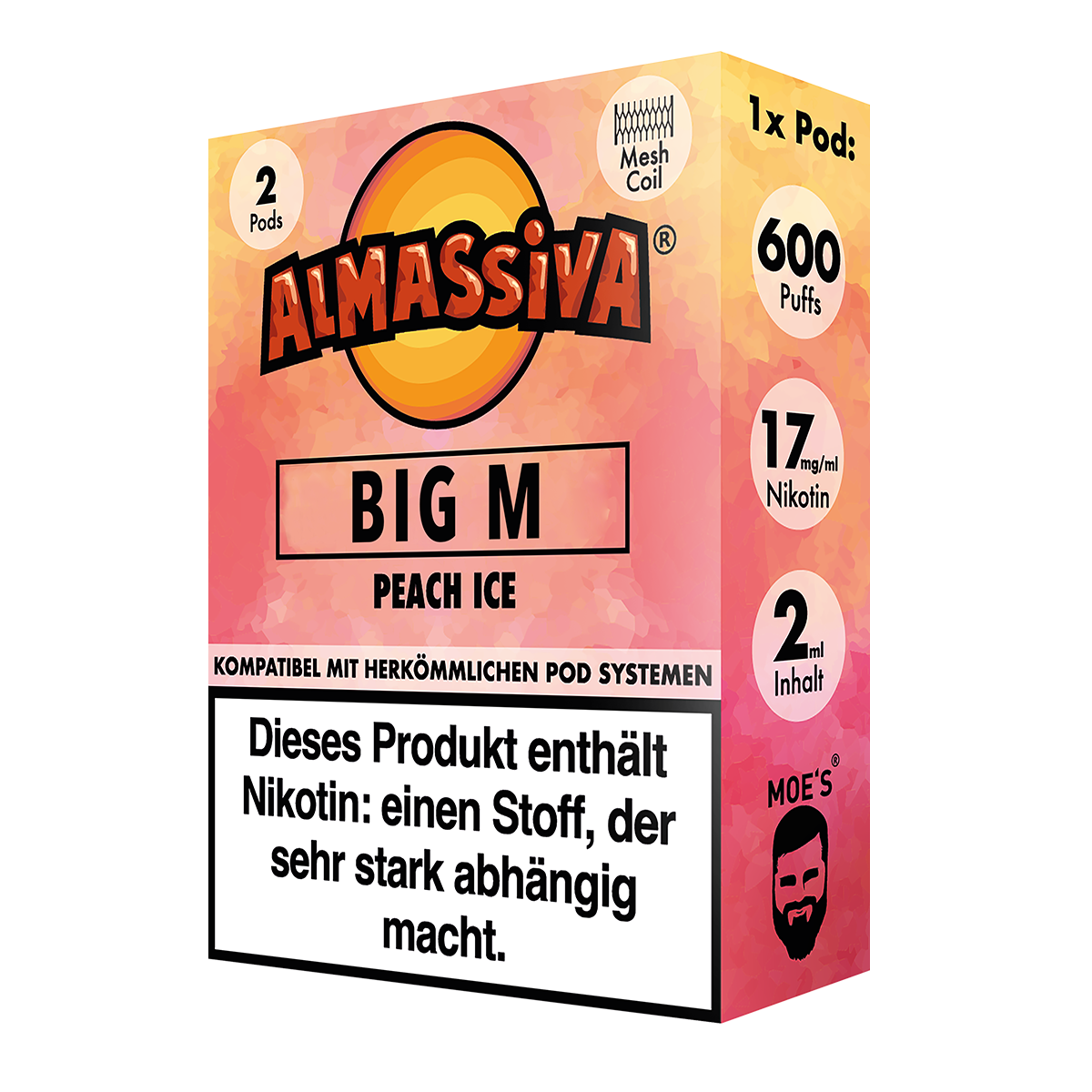 AL MASSIVA Pods Big M - Peach Ice 2er - 10er Pack