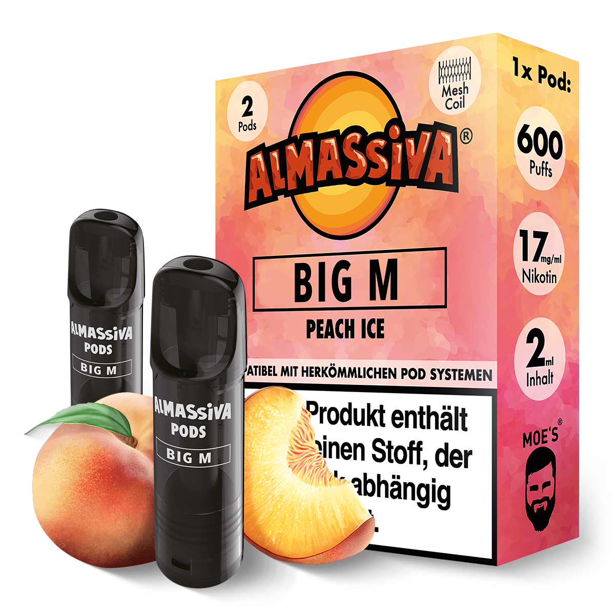 AL MASSIVA Pods Big M - Peach Ice - 2er