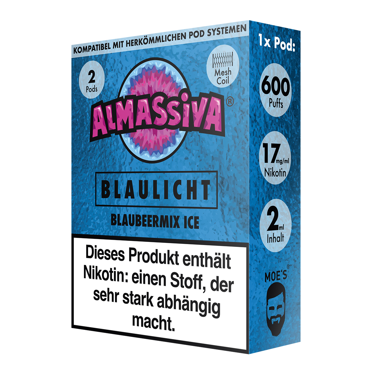 AL MASSIVA Pods Blaulicht - Blaubeermix Ice 2er - 10er Pack
