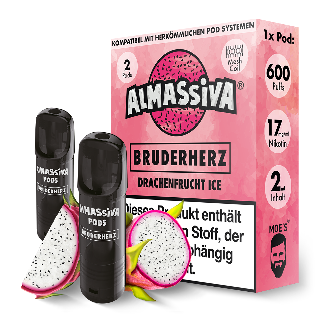 AL MASSIVA Pods Bruderherz - Drachenfrucht Ice - 2er