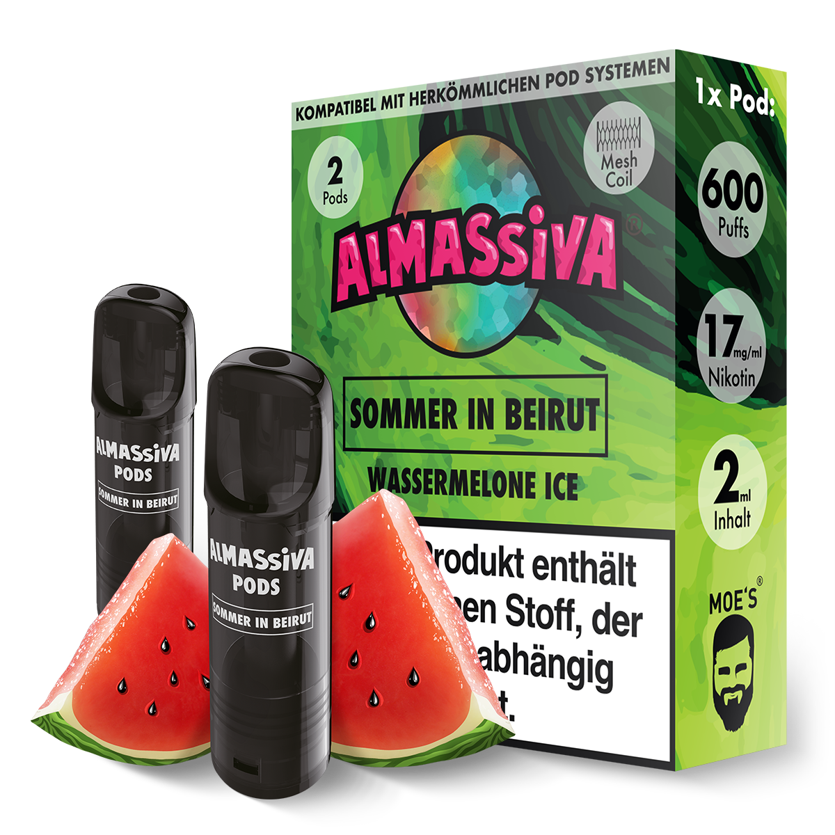 AL MASSIVA Pods Sommer in Beirut - Wassermelone Ice - 2er