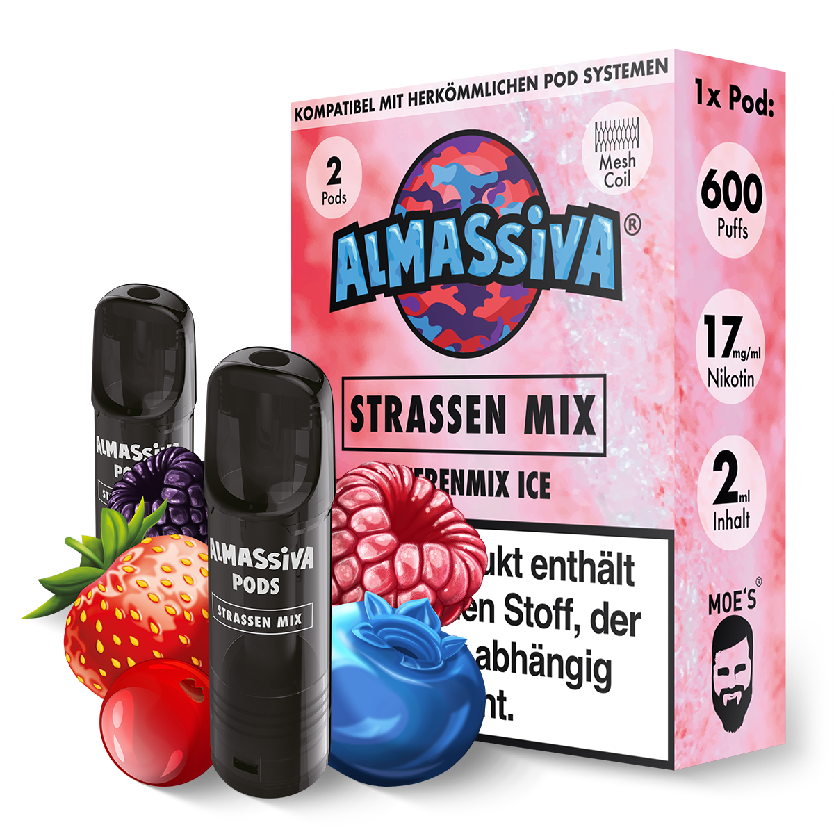 AL MASSIVA Pods Strassen Mix - Beerenmix Ice - 2er