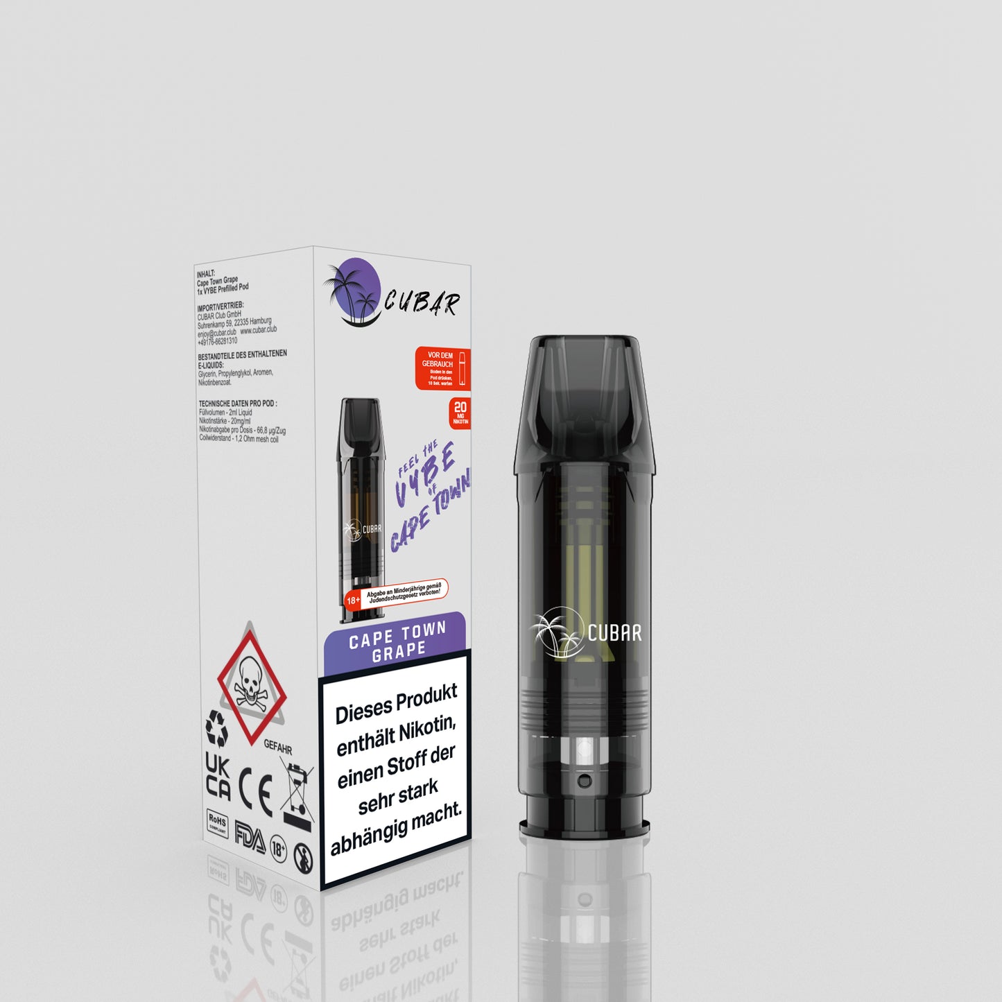 CUBAR Vybe Pod "Cape Town Grape" - 10er Pack