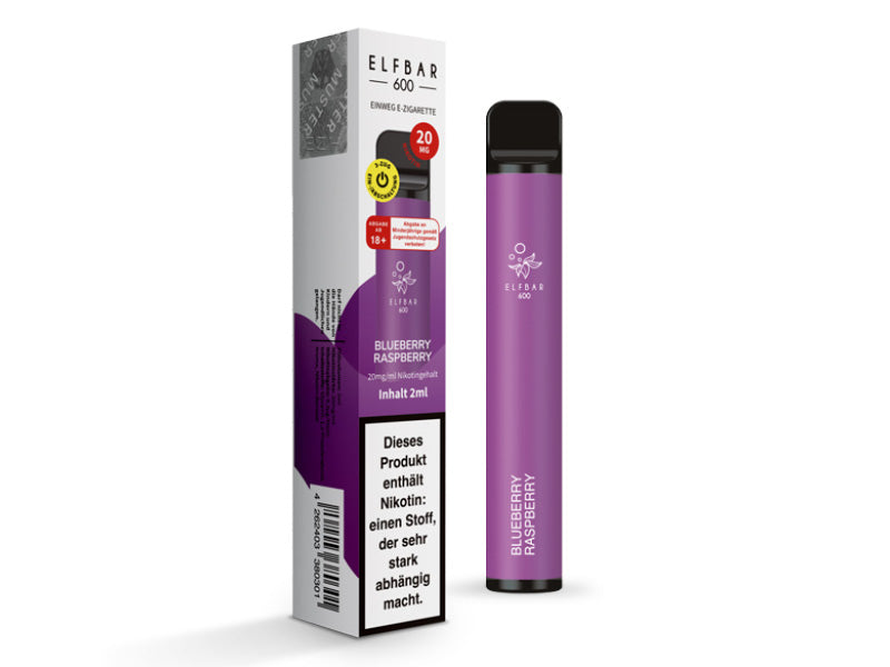 Elfbar 600 V1 20mg Nikotin "Blueberry Raspberry" - 10er Pack