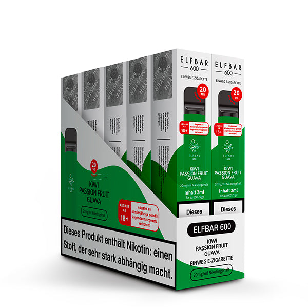 Elfbar 600 V1 20mg Nikotin "Kiwi Passion Fruit Guava" - 10er Pack