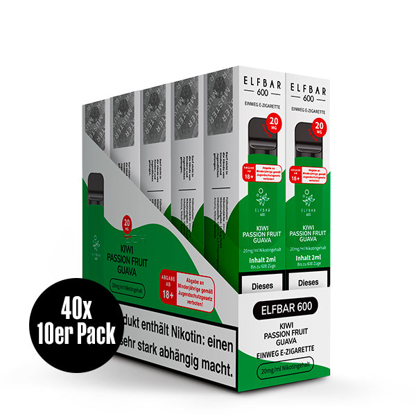Elfbar 600 V1 20mg Nikotin "Kiwi Passion Fruit Guava" - 10er Pack