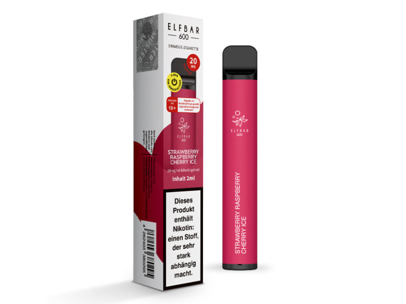Elfbar 600 V1 20mg Nikotin "Strawberry Raspberry Cherry Ice" - 10er Pack