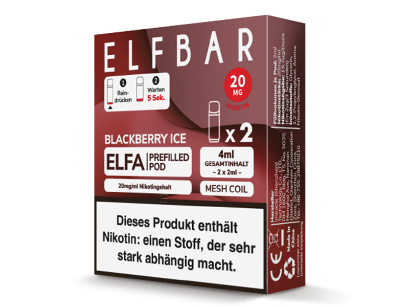 ELFA Pods 2er Pack 20mg Nikotin "Blackberry-ICE" - 10er Pack