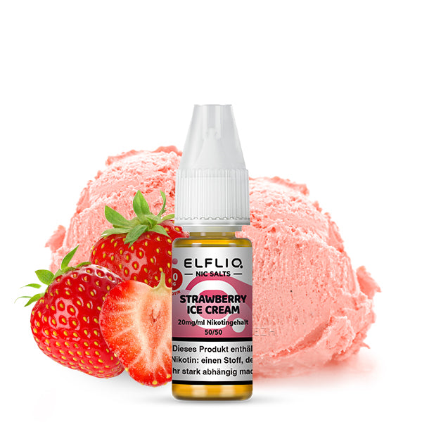 ELFLIQ - Elfbar Liquid - Strawberry Ice Cream - 10-20mg/ml