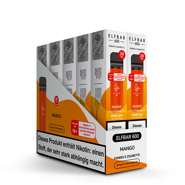 Elfbar 600 V1 20mg Nikotin "Mango" - 10er Pack