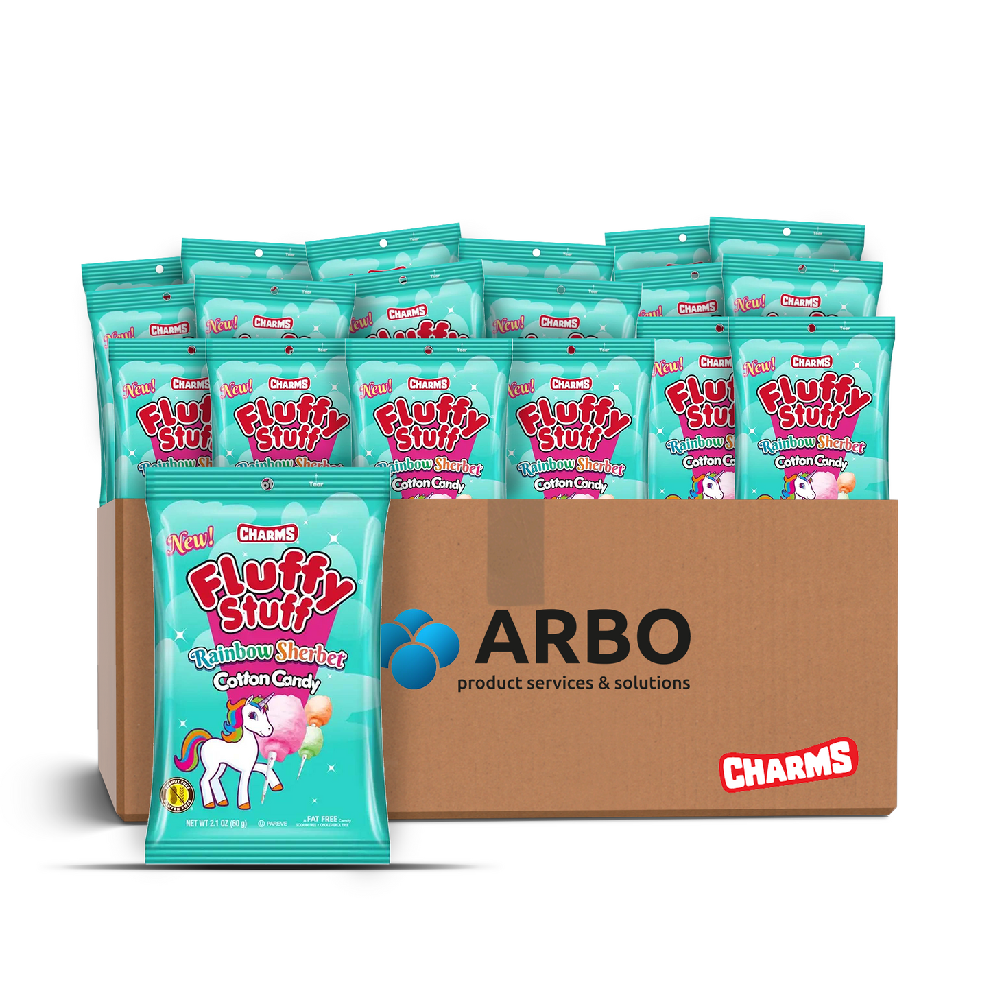 Charms Fluffy Stuff Rainbow Sherbet 24x60g