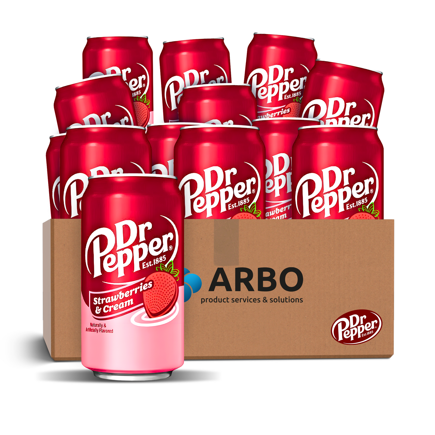 Dr Pepper Strawberries & Cream Soda 12x 355ml