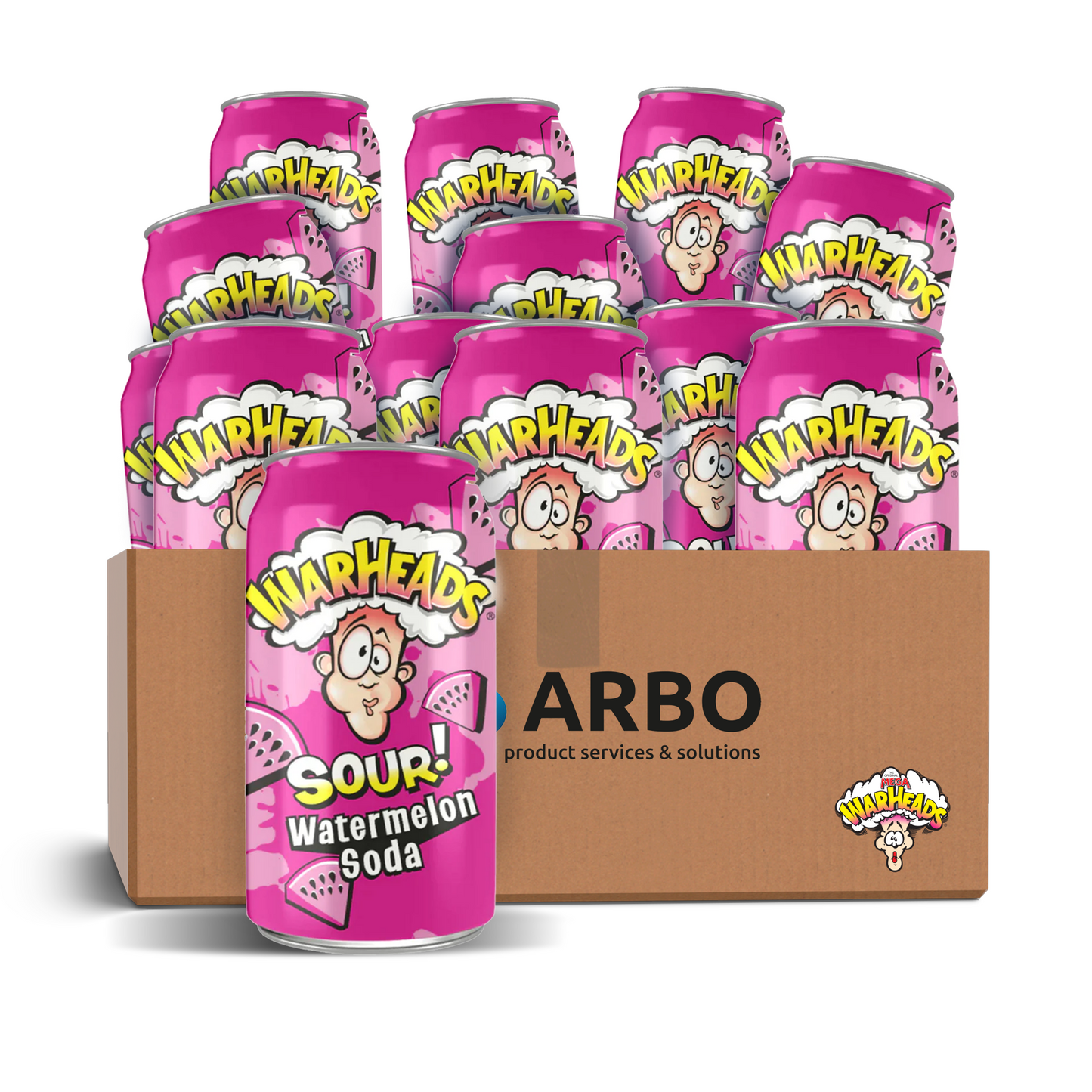 Warheads Sour Watermelon Soda 12x 355ml