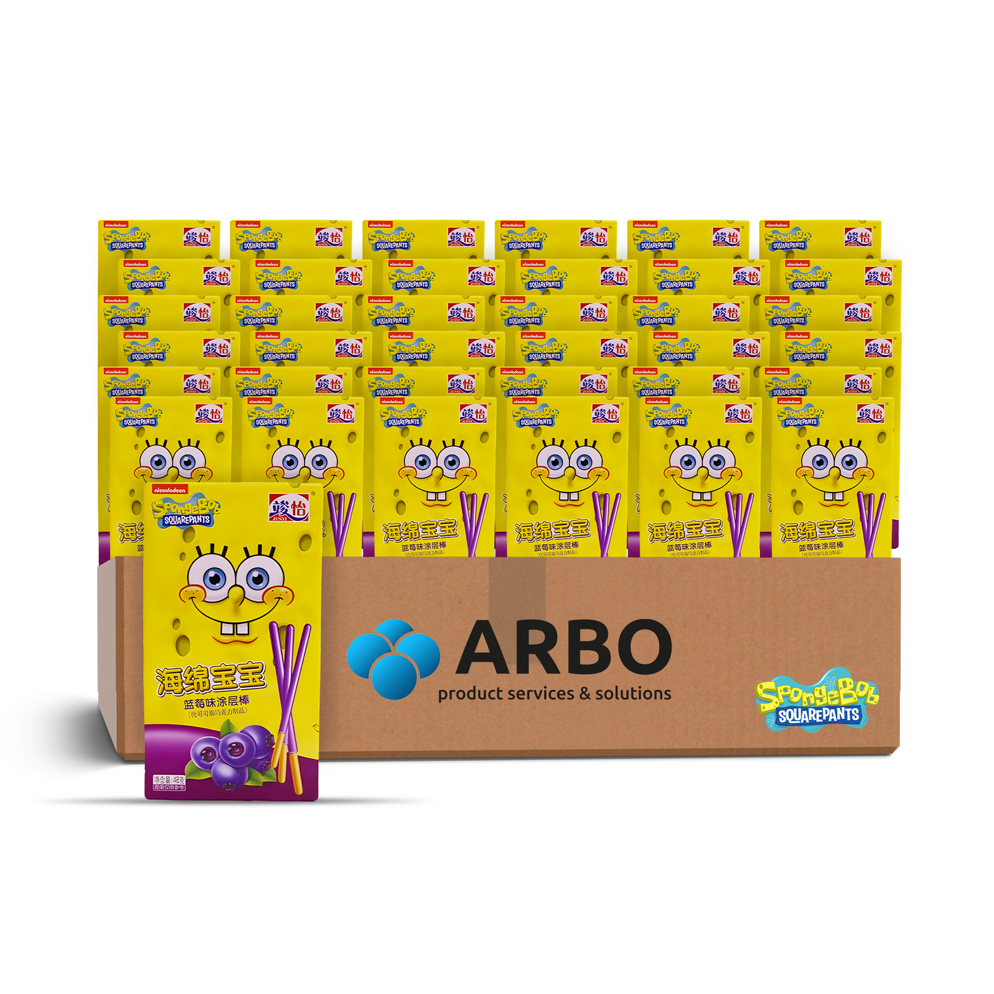 SpongeBob Coated Stick Blueberry Asia 36x48g