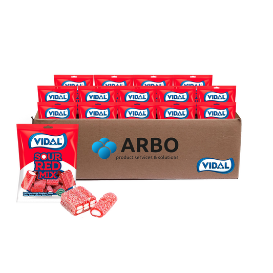 Vidal Sauer Red Mix 90g – Halal - Fruchtgummi Sauer-Mix in Rot