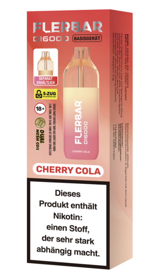 Flerbar D16000 Cherry Cola - 1er