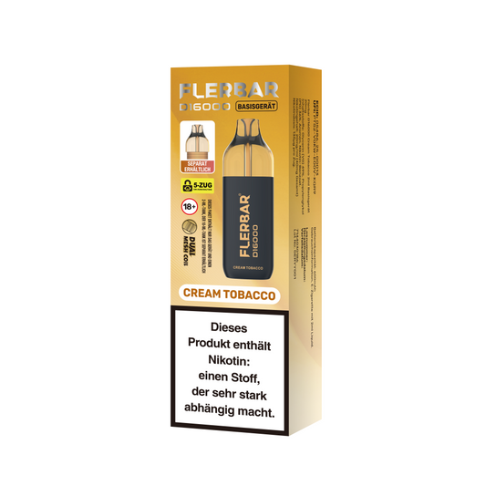 Flerbar D16000 Cream Tobacco - 1er