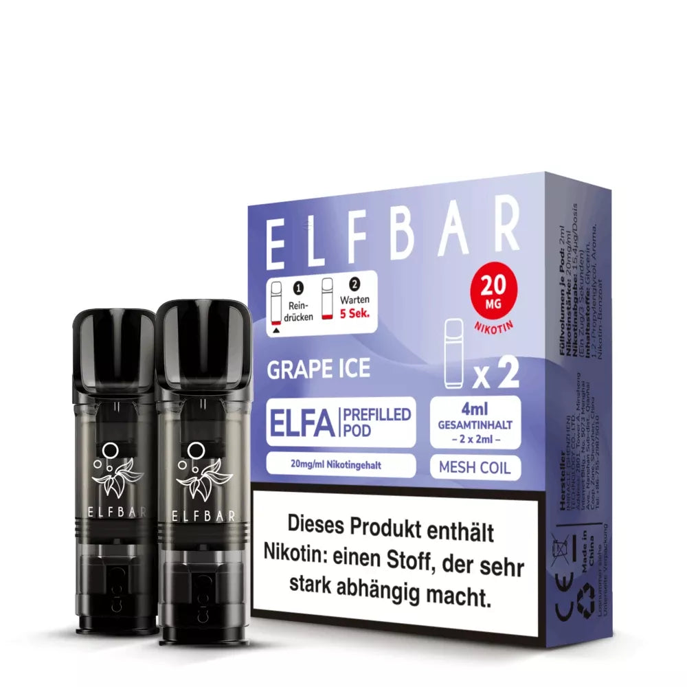 ELFA Pods 2er Pack 20mg Nikotin "Grape Ice" - 10er Pack