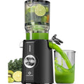 LINKChef Slow Juicer Entsafter in Schwarz mit Saftbehälter und Mixerbecher, 200 W, 1,2 Liter