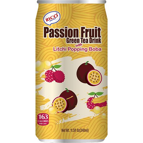 RICO – Grüntee Getränk "Passionsfrucht & Boba" 340ml