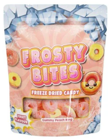 Frosty Bites – Gummy Peach Ring 50g