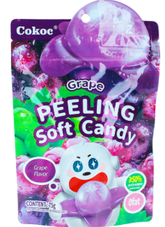 Cokoc Peeling Soft Candy – Grape Halal 75 g