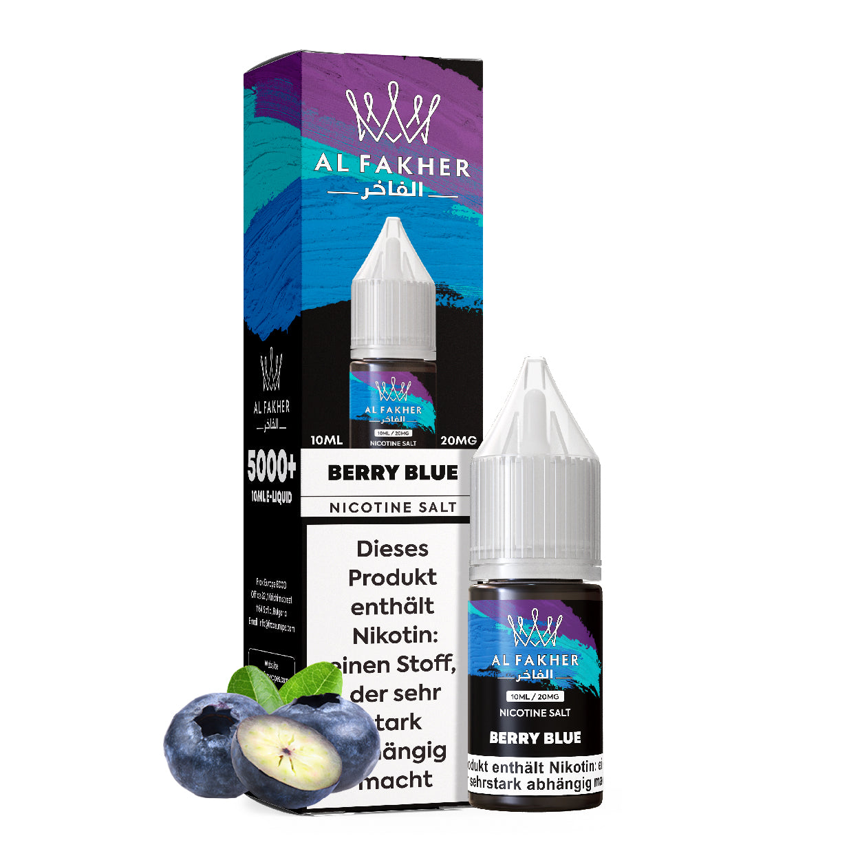 Al Fakher Berry Blue Nikotinsalz Liquid 10ml – blaue Beeren 20mg Shisha Podsystem MTL