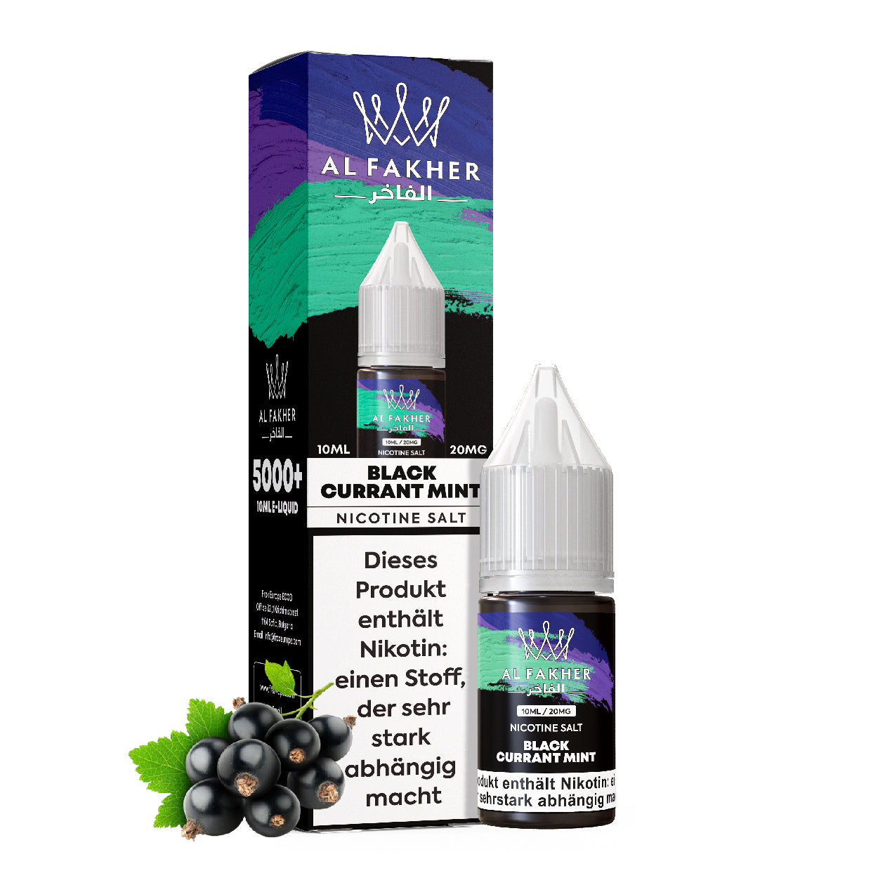 Al Fakher Blackcurrant Mint 10ml 5er Pack – Shisha Nikotinsalz Liquid Großhandel ArBo Wholesale