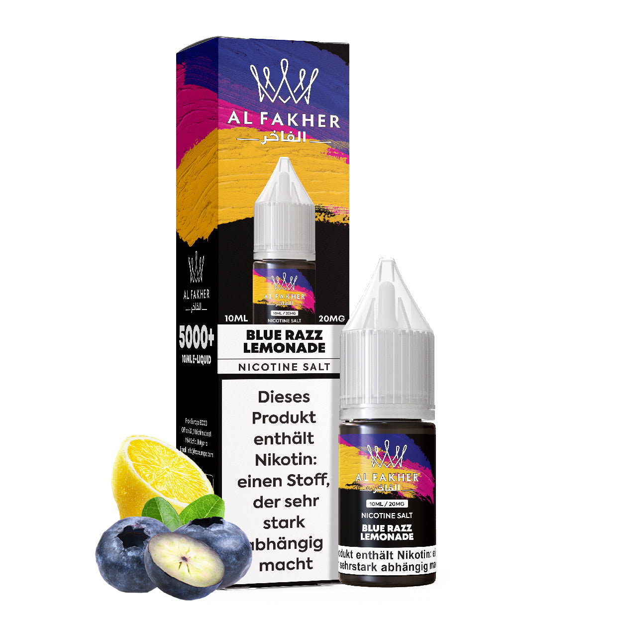 Al Fakher Blue Razz Lemonade Nikotinsalz Liquid 10ml – blaue Himbeere Limonade 20mg Shisha Podsystem