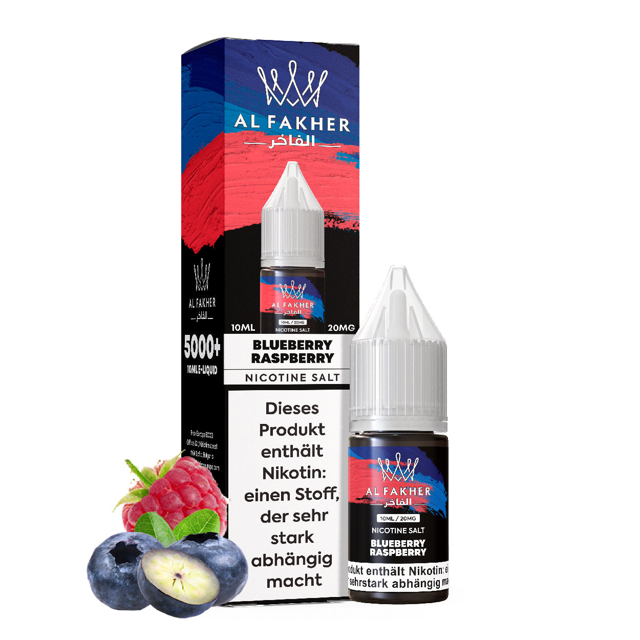 Al Fakher Blueberry Raspberry Nikotinsalz Liquid 10ml – Blaubeere Himbeere 20mg Shisha Podsystem