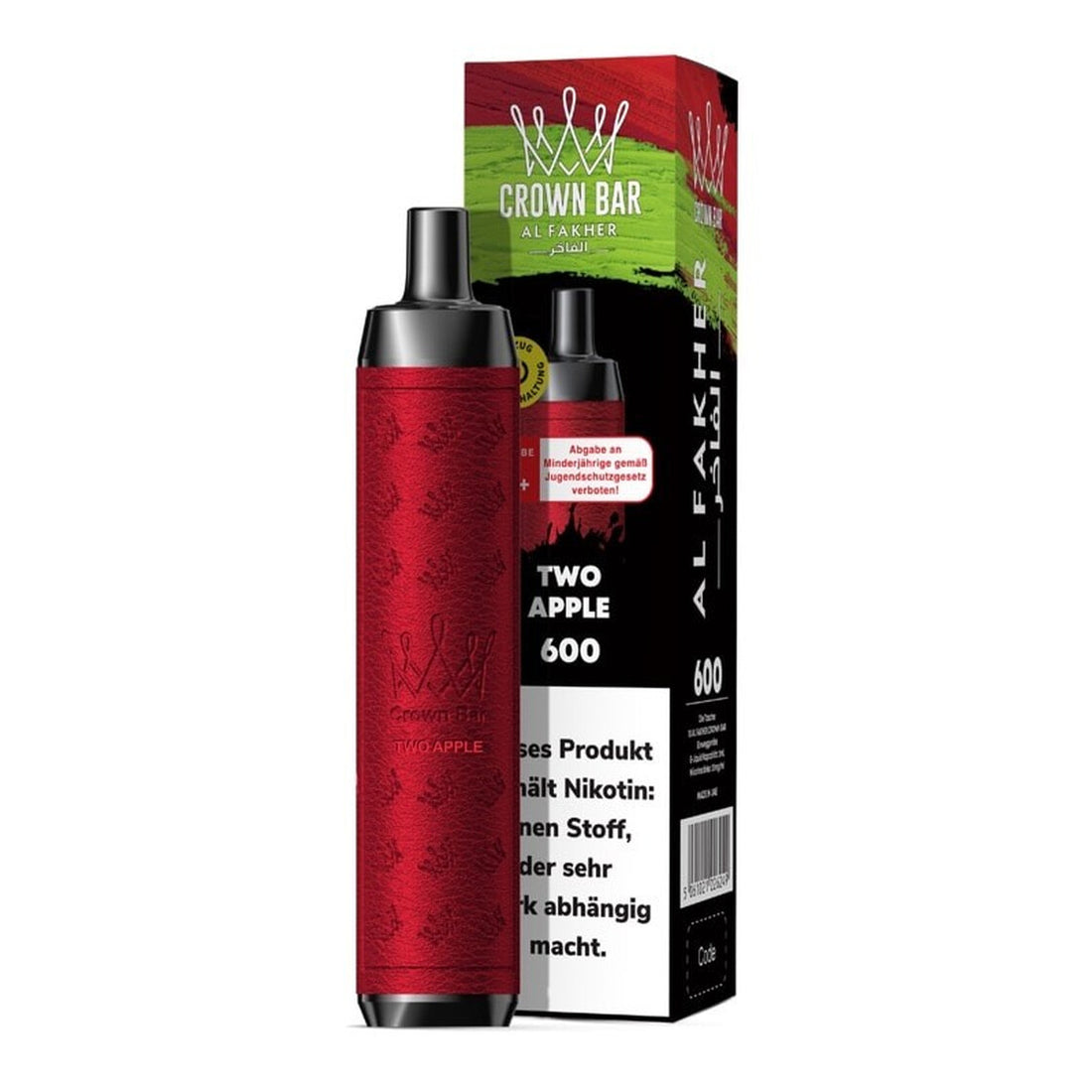 Al Fakher Crown Bar 600 Two Apple 10er Pack – Einweg Vape Großhandel Doppelapfel E-Shisha ArBo