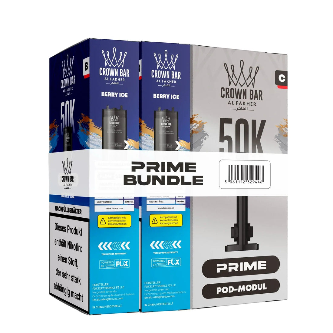 Berry Ice Pod Bundle für das Al Fakher Hypermax Prime 50K System – Beerenmix mit eisiger Kühle, Karton mit 20 ml und 6 mg/ml Nikotin