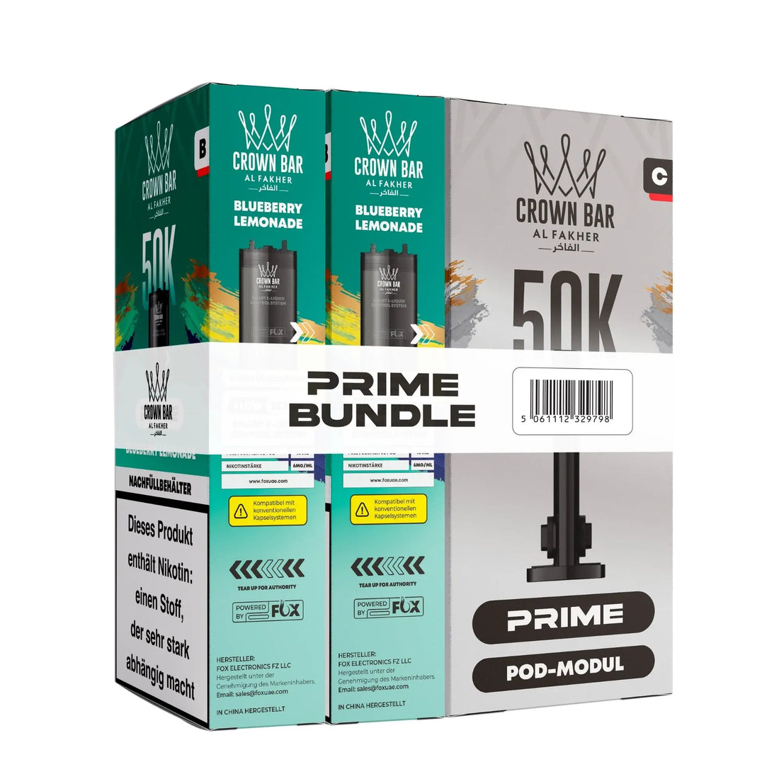 Al Fakher 50K Hypermax Prime Pod Bundle Blueberry Lemonade – Blaubeere mit spritziger Limonade, zwei vorgefüllte Pods à 10 ml plus Pod-Modul