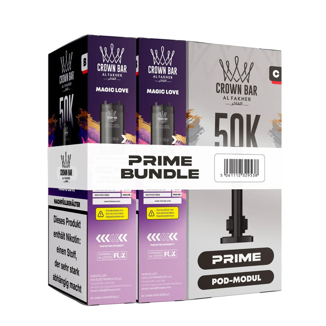 Al Fakher 50K Hypermax Prime Pod Bundle Magic Love – fruchtig-süßer Mix, zwei vorgefüllte Pods à 10 ml plus Pod-Modul