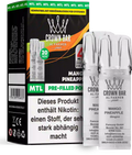 Al Fakher Crown Bar Mango Pineapple Pods 2er – tropische Mango-Ananas, sommerlich süß, vorbefüllter MTL-Pod im 2er Pack, ELFA-kompatibel.