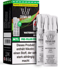 Al Fakher Crown Bar Watermelon Kiwi Pods 2er – Wassermelone trifft spritzige Kiwi, vorbefüllter MTL-Pod im Doppelpack, bis zu 600 Züge.