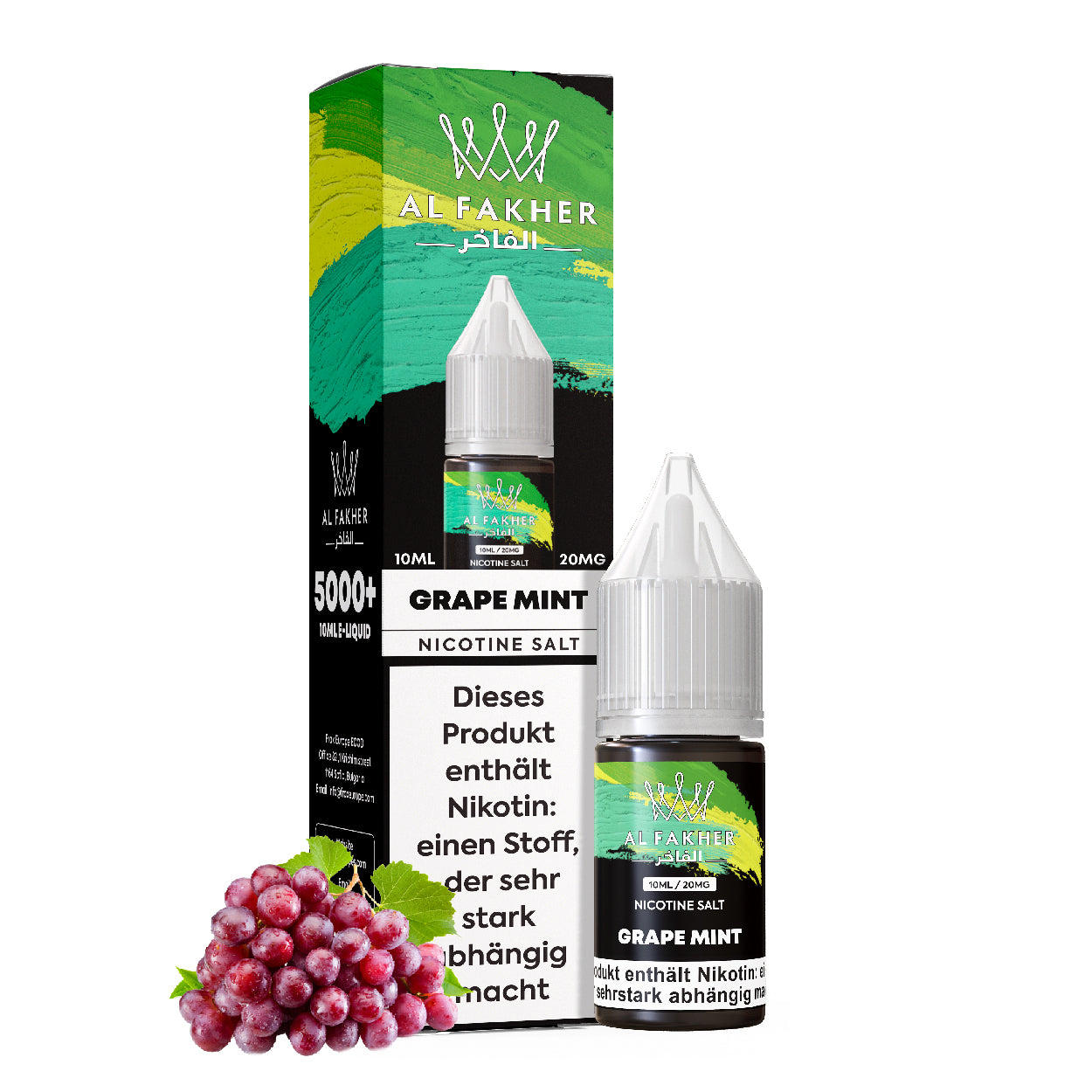 Al Fakher Grape Mint 10ml 5er Pack – Shisha Nikotinsalz Liquid Traube Minze Großhandel ArBo