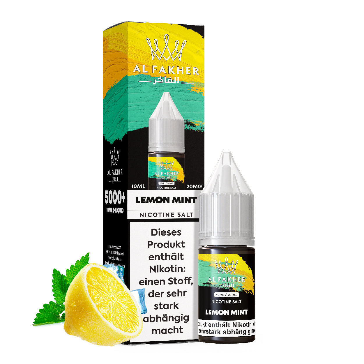 Al Fakher Lemon Mint 10ml 5er Pack – Shisha Nikotinsalz Liquid Zitrone Minze Großhandel ArBo