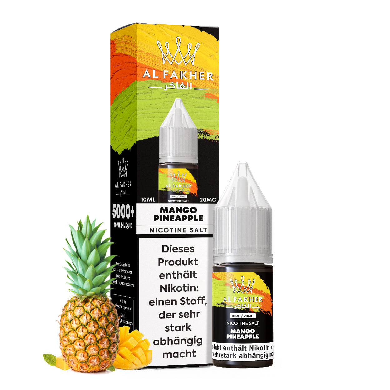 Al Fakher Mango Pineapple Nikotinsalz Liquid 10ml – Mango Ananas 20mg Shisha Podsystem MTL
