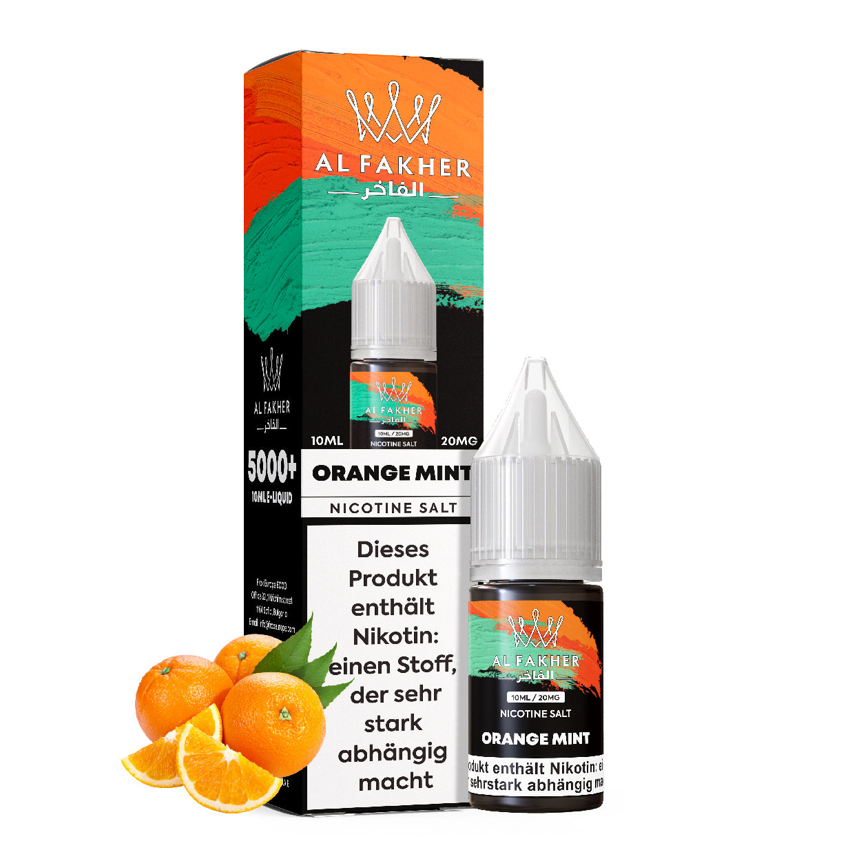 Al Fakher Orange Mint 10ml 5er Pack – Shisha Nikotinsalz Liquid Orange Minze Großhandel ArBo