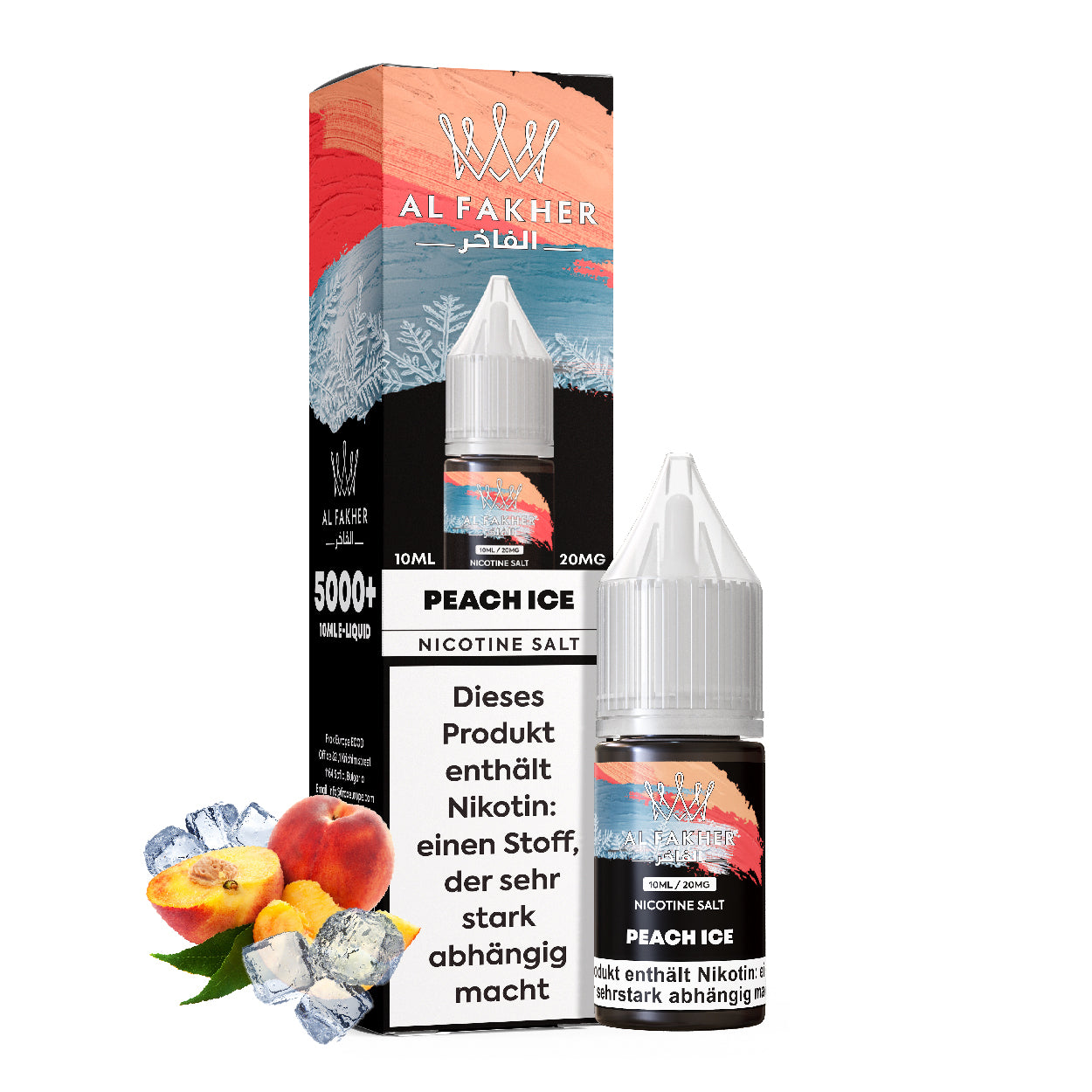 Al Fakher Peach Ice 10ml 5er Pack – Shisha Nikotinsalz Liquid Pfirsich Eis Großhandel ArBo