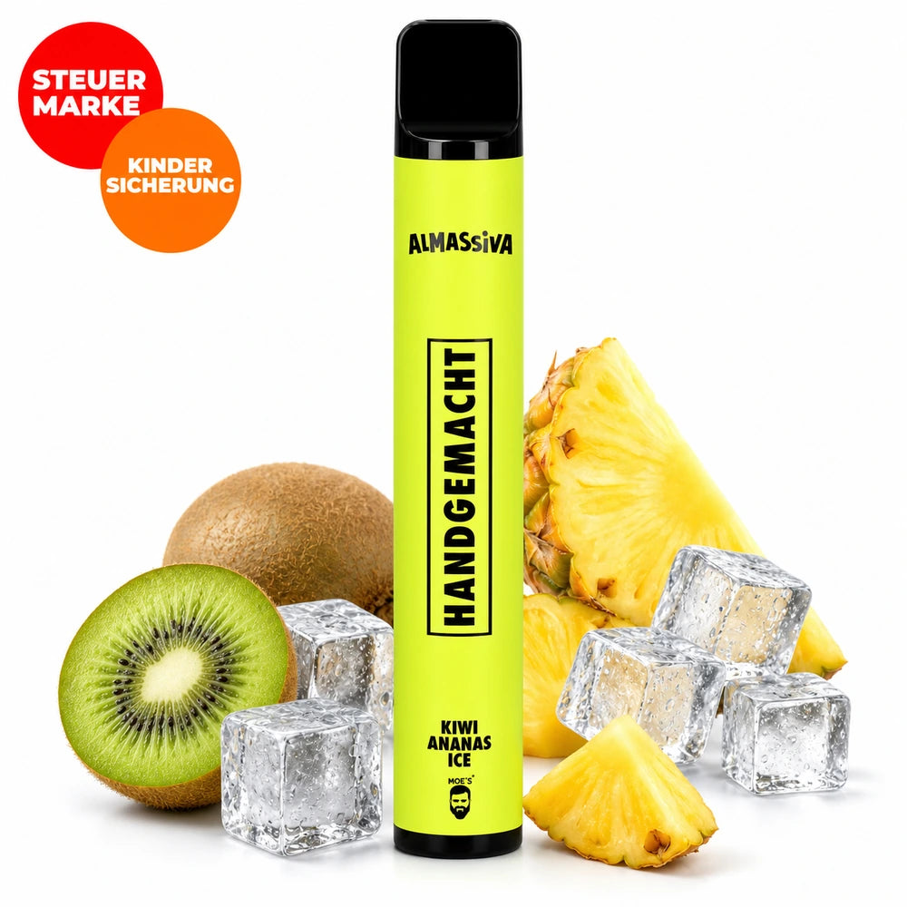 Al Massiva Handgemacht & Illegal Einweg Vape 600 Züge – Kiwi Ananas Ice mit Kiwi, Ananas & Ice-Kick