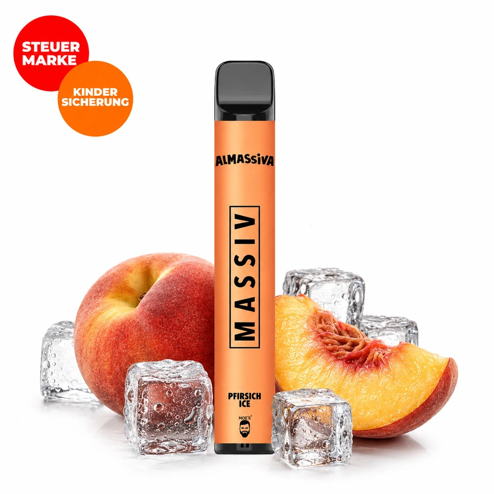 Al Massiva Massiv Einweg Vape 600 Züge – Pfirsich Ice mit saftigem Pfirsich & kühlem Ice-Kick