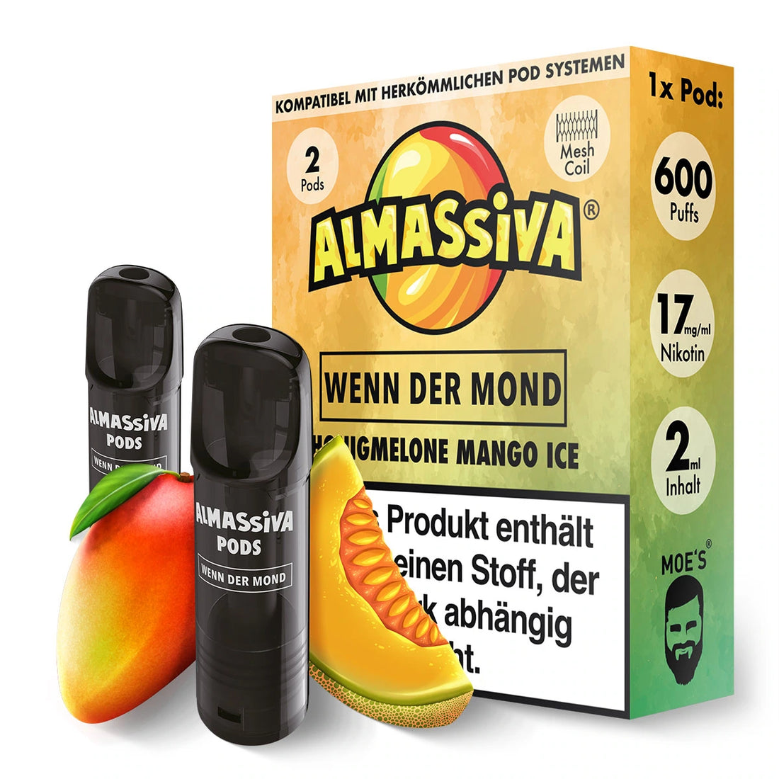 Al Massiva Prefilled Pod Wenn der Mond – 2ml, 17mg Nikotinsalz, Mesh Coil
